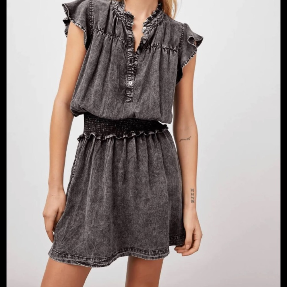 Rails Amina Dress - Black Acid Wash